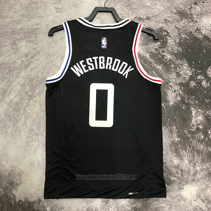 Camiseta Los Angeles Clippers Russell Westbrook #0 Ciudad 2022-23 Negro
